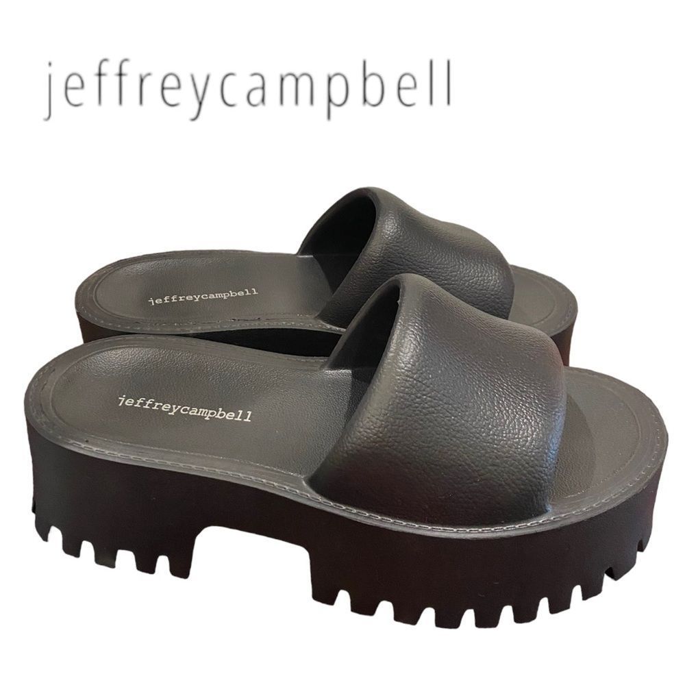 JEFFREY CAMPBELL Women's Summertime Black Slide Sandals NEW 6 7 8 9 10 - Picture 2 of 7